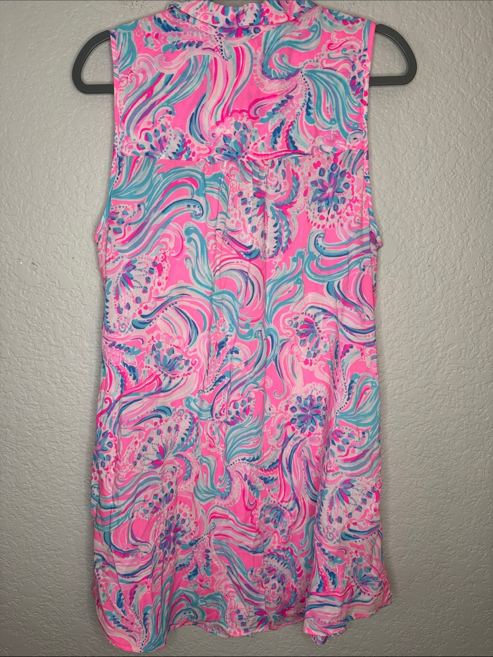 Lilly Pulitzer Prosecco Pink Sleeveless Natalie Coverup Dress Don’t Be Jelly Lg - Picture 5 of 6
